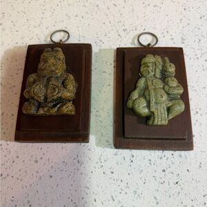 Green Stone Figurine Wall Plaques